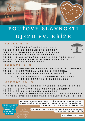 pouťové atrakce a sokolnické ukázky